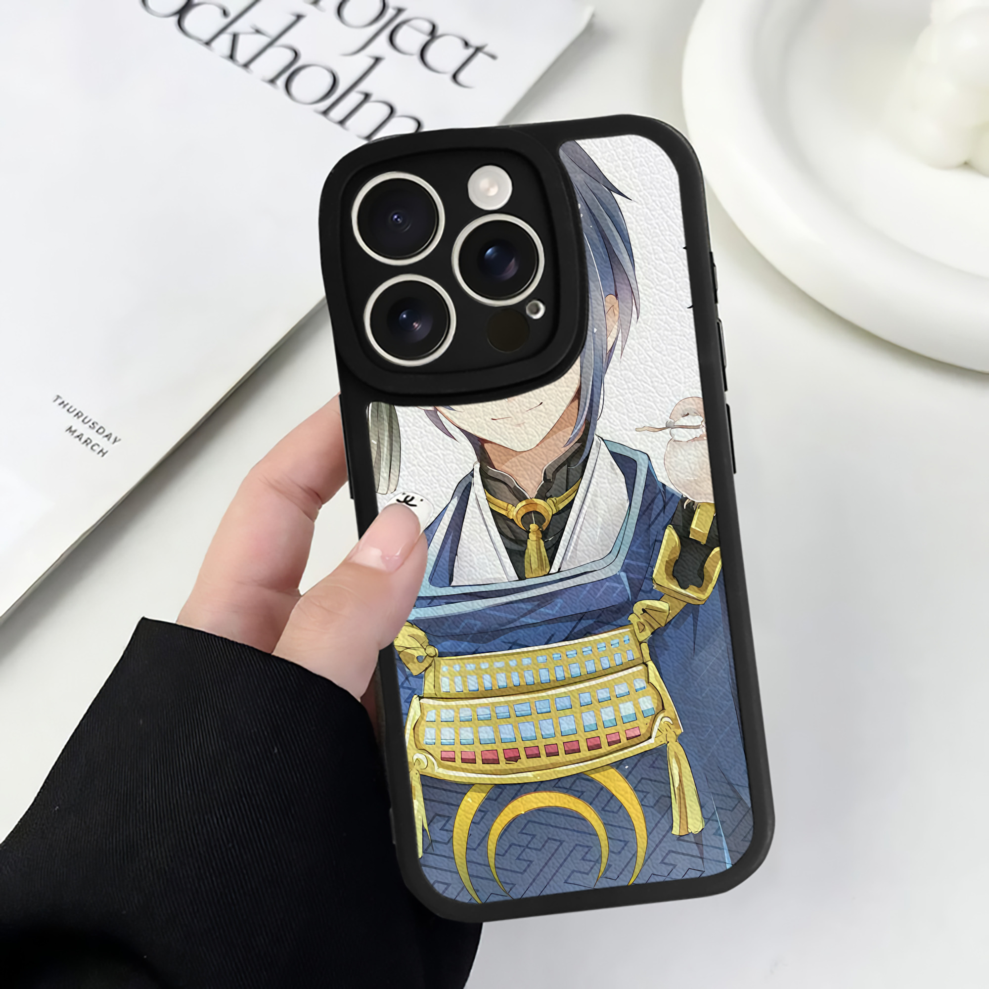 （画像用） 刀剣乱舞 Touken Ranbu 【iPhone 16シリーズ対応】シリコンスマホケース（レザー調） 材質：シリコン